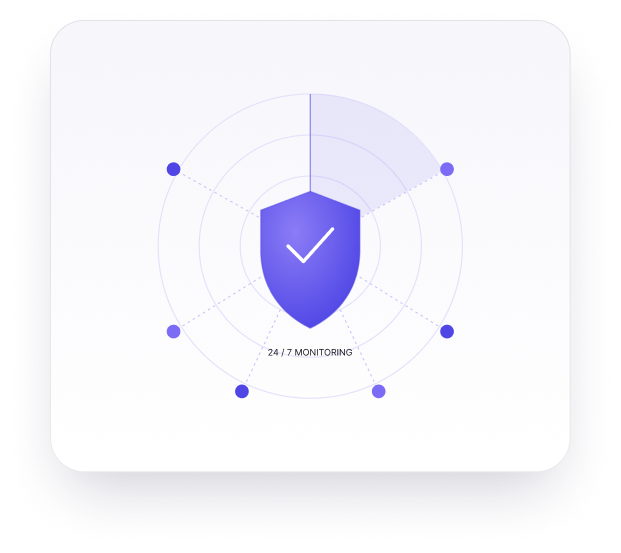 24/7 monitoring shield illustration
